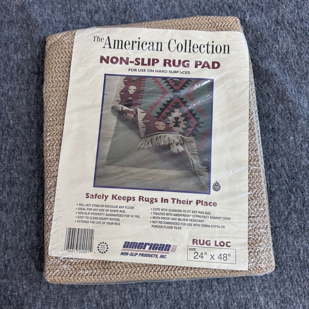 American Collection Non-Slip Rug Pad 24x48 Tan Rug Loc Hard Surface Mesh Pad NEW